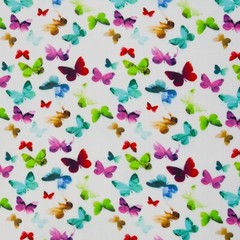 1M X 1.35M Cotton Muslin With Butterflies