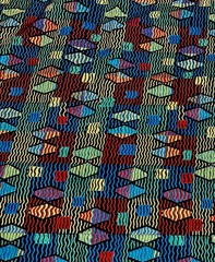 African Tribal Ethnic Cotton Fabric Wavy Lines Geo Shapes Quilt Craft BTY 36″W
