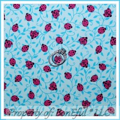 BonEful FABRIC FQ Cotton Quilt Blue Pink Black Dot Asian China Adoption Ladybug