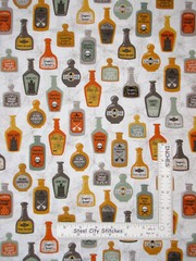 Halloween Potion Poison Bottle White Cotton Fabric QT Boos Ghouls By The Yard
