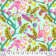 Tula Pink Tabby Road Deja Vu Club Kitty Technomint by Half Yard
