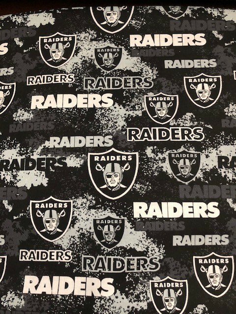 NFL Las Vegas Raiders Distressed Cotton Fabric by the Quarter Yard 9″ x 44″