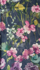 Clarke& Clarke Wild Meadow Linen Multicolor Fabric Remnant 24″ x 34″