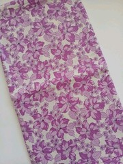 Vintage 40s 50s FABRIC 35 Wide Purple Large Flowers Dressmaking Fabric 66 Inches