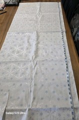 Jo-Ann Winter Cotton Canvas Fabric 3 Yards White with silver and blue snowflakes
