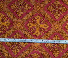 Elegant Jacquard Fabric Red Gold By Yard For Liturgical Vestment Home DIY Sewing