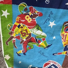 Vintage 1970s NFL Football Players Fabric 36” Wide 4.25 Yards