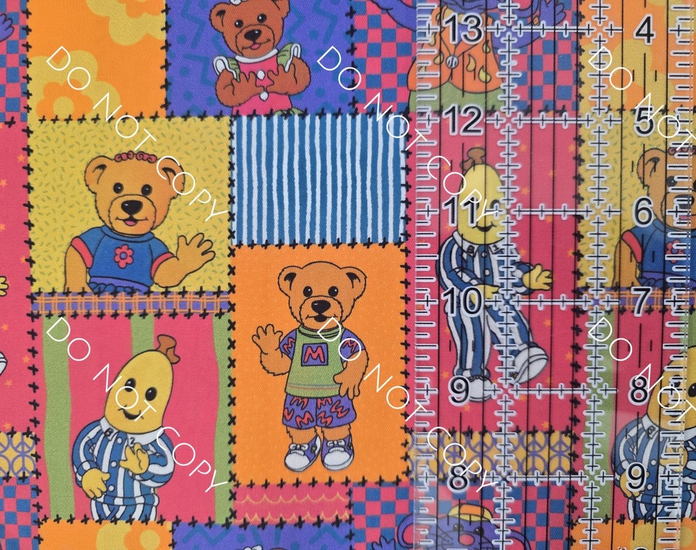 Custom Cotton Woven Fabric Bananas In Pyjamas Cartoon By The 1/4 Yard 9×56