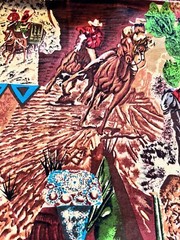 Western Cowboy Cotton Fabric S Shamash and Sons 40×34”