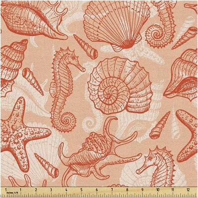 Seashore Coral Fabric Marine Sea Colors 36×58 inches