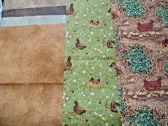 Fabric Red Rooster “What Came First” 7 Pc Sampler 5 Solid + Chicken & Nest $4.95