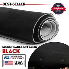 Black Headliner Suede Fabric Auto Ceiling Material Upholstery Renovation 60″x60″