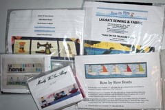 Lot of 5 Quilt Kits Patterns & Fabric Row By Row Boats Sewing Sailing Buttons