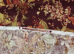 RICHLOOM WENTWORTH BURGUNDY RED FLORAL LINEN CURTAIN FABRIC BY THE YARD 54″W