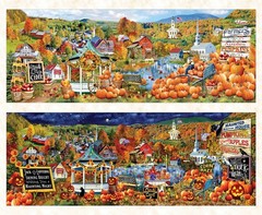 36″ Fabric Panel | Kanvas Studio All Seasons Halloween Fall Village Scenes