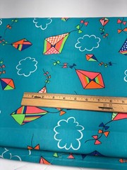 Bright Kite Print Cotton Fabric 1/2 yard x 46″ Blue Quilting Sewing Crafts