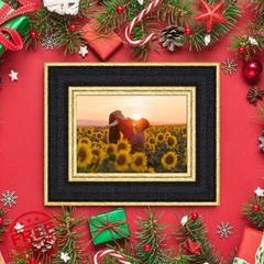 Minesaxel 8×10 Black Fabric Gold Frame 4pk