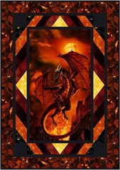 Timeless Treasures – Dragon Fire – 24.5″ Soaring Fire Dragon Panel – Red/Orange