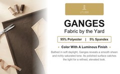 Ganges Rib Knit Fabric by the Yard 95% Polyester Spandex 2-Way Stretch 190 GSM