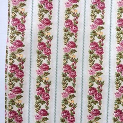 Marcus Brothers Faye Burgos Rose Floral Stripe Cotton Fabric BTY x 43″