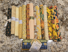 Fall Themed Colored Fat Quarters Cotton Quilt Lot Pack and Various pcs