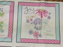 Pretty Things Flowers Pillows cotton Fabric Panel 24 x 44 sewing craft