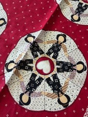 VTG Country Classic Simple Traditions Ameritex Fabric Houses Hearts Folk Art 3YD