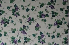 30+ Yds Avail/ Vintage Medium Weight Twill/ 100% Cotton/ Grapes, Leaves, Vin