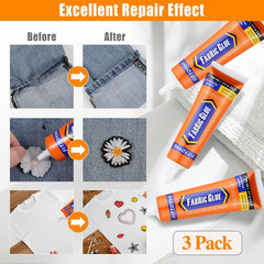 Fabric Glue Permanent Clear 60 ML for Clothing Patches Rhinestones Denim Leather