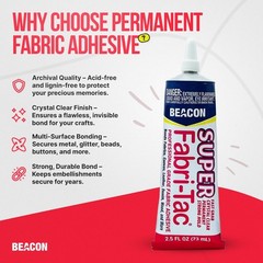 Super Fabri-Tac – New Industrial Grade Fabric Adhesive – Fast Grab, Quick Dry…