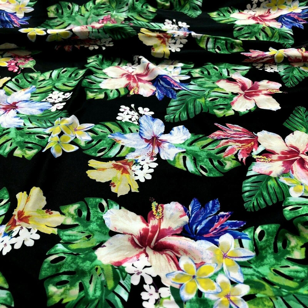 Swimwear Fabric Spandex Stretch Nylon / Neon Tahitian Cayennes Print By Yard