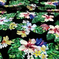Swimwear Fabric Spandex Stretch Nylon / Neon Tahitian Cayennes Print By Yard