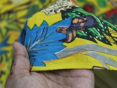 Hand Screen Printed 4 Yard 100%Cotton Fabric NO TARRIF CHARGES 100%✅ZK_332