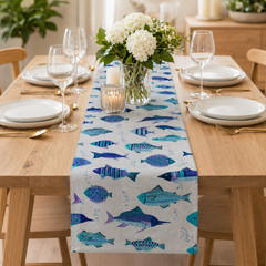 Kokka – Japanese Fabric – Fish – Lightweight Cotton Linen Canvas