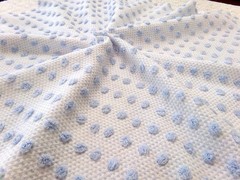 Bubble Pop Blue Woven Vtg Chenille Bedspread Fabric Coastal Chic 21″ x 23″ Pc