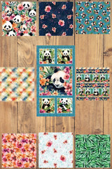 Assorted Panda Paradise Flat Fold Assortment 15 Yard Bundle Cotton Fabric