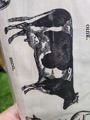 Farm Animal cow chicken duck Cotton Canvas fabric material Sealed 8 Yards