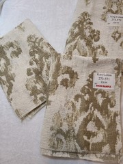 3 PCS Brown Cream Fabric Upholstery Samples Brocade Type Design 18″ X 23 1/2″