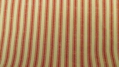 Red OFF WHITE RAILROAD STRIPE COTTON PILLOW TICKING P/Kaufman 2yd 16″ x56