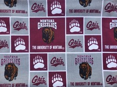 University of Montana Griz Block NCAA Cotton Fabric Yardage & Remnants