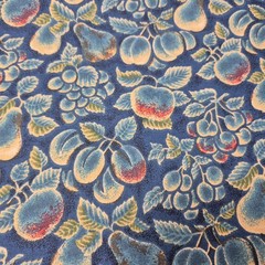 Pear Plum Grape Apple Fruit Cotton Fabric Vintage Classic Cottons 2003 6 Yds