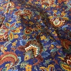 Fashion Fabric Cotton Multi Color . Brown Gold Blue Green Design 39”X41”