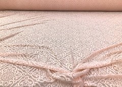 Embroidered Stretch Lace Apparel Fabric Sheer Diamond Cloud Pink VV511