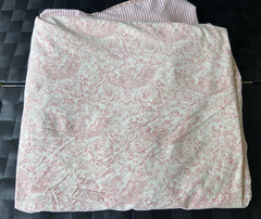 Pink Cherib Toile+Stripes Duvet Cover 84×84 CUTTER Nancy Koltes Fine Linen Italy