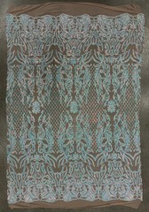 Phoebe IRIDESCENT WHITE Sequins on NUDE Mesh Lace Fabric by the Yard – 10062