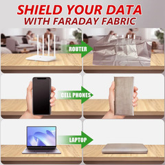 Faraday Fabric RFID Shielding Geometric Style Block Wifi Anti-Radiation Conducti