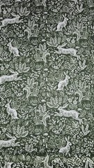 Wildwood Leaf Green Bunnies Fable By the yard X 43 Inches Cotton Rifle Paper Co.