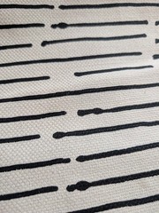 Caroline Cecil Textiles Ink Stripe Black/ Oyster Fabric 1 1/2 Yards