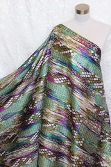 1.5 yards – New 100% Charmeuse Silk Fabric Modern Art M53 last one piece