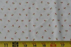 By 1/2 Yd, Red & Green Floral on Off-White Quilt Cotton, Moda, Corey Yoder, V371